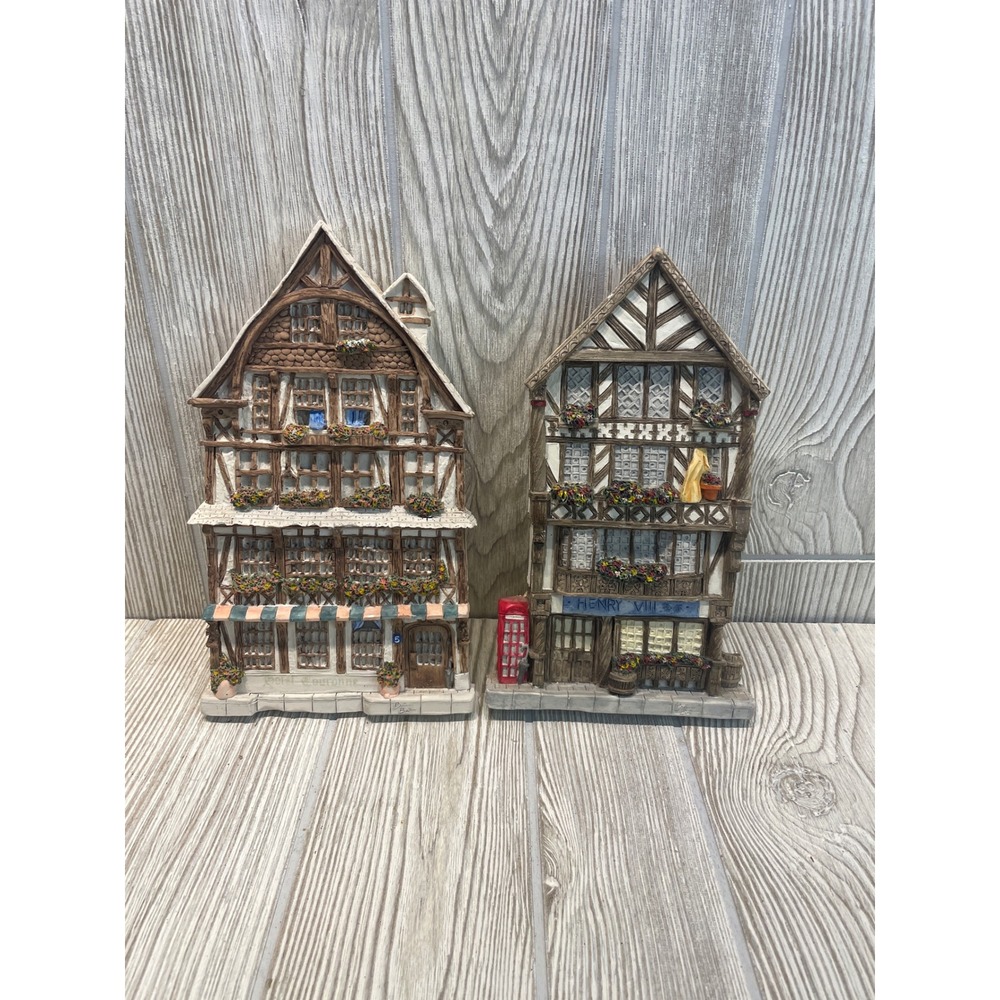 Vintage 1988 Michael's Ltd 3D Wall Plaques Hotel Couronne & Henry VIII Pub Set 2